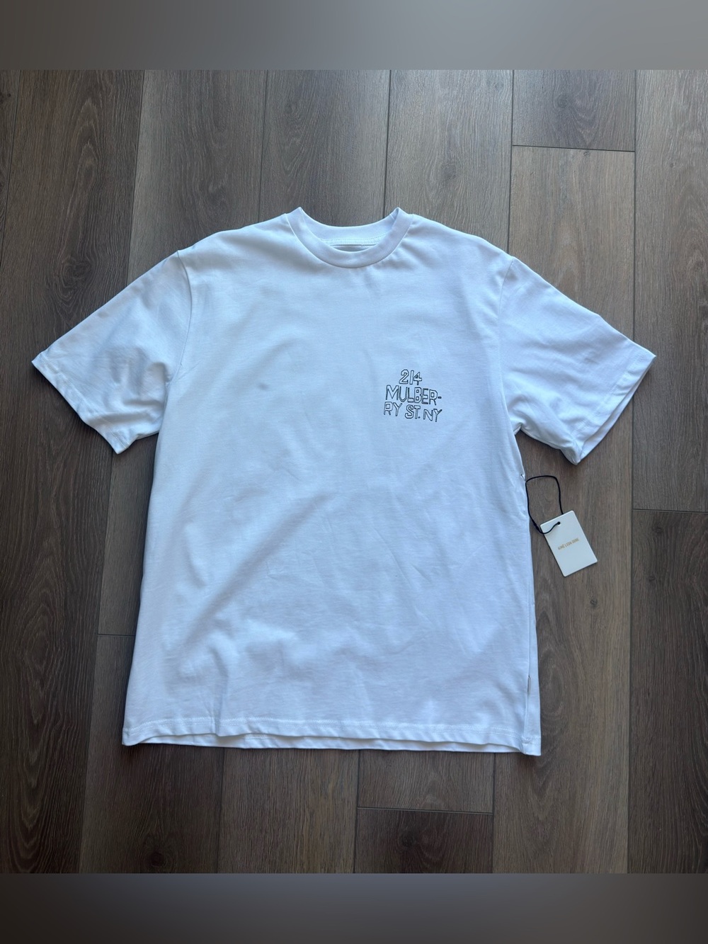 Aime Leon Dore White Short-Sleeve Logo Crewneck T-Shirt
